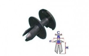 Set 10 Bucati CLIPSURI FIXARE OPEL / CHEVROLET / DAEWOO a - 15.9 b - 5.8 c - 14.9 d - 1.2 h - 10.6