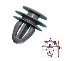 Set 10 Bucati CLIPSURI FIXARE TOYOTA / MAZDA / HYUNDAI a - 12.9 b - 8.4 c - 16.4 d - 2.6 h - 18.2