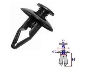 Set 10 Bucati CLIPSURI FIXARE TOYOTA / MAZDA / HYUNDAI a - 19.4 b - 7.9 c - 9.9 d - 2.9 h - 18.8