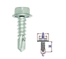 Set 10 Bucati Surub autofiletant Diametru gaura/surub 5.2 mm Diametru / Latime 11 mm Inaltime / Lungime 19 mm