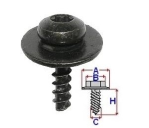 Set 10 Bucati Surub montare cu saiba Diametru gaura/surub 4.8 mm Diametru / Latime 20 mm Inaltime / Lungime 18 mm