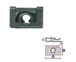 Set 25 Bucati Clema de montare cu surub Diametru gaura/surub 3,6 mm Latime 12 mm Lungime 16 mm