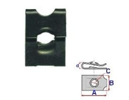 Set 25 Bucati CLIPSURI FIXARE A = 19,7mm - B = 12,1mm - C = 3,5mm - d = 2mm