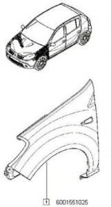 Aripa fata stanga Dacia Sandero