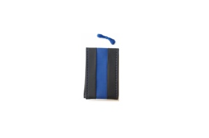 HUSA VOLAN PIELE ECOLOGICA CU SNUR- ALBASTRU SI NEGRU 36-39 CM