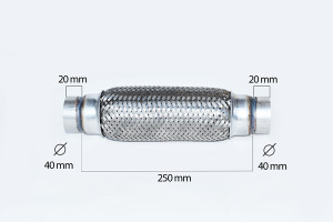 RACORD FLEXIBIL INNER & OUTER BRAID (B) 40X200 MM