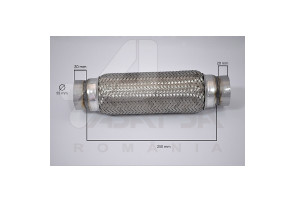 RACORD FLEXIBIL INNER & OUTER BRAID (B) 55X250 MM