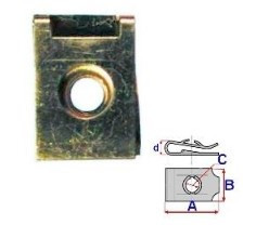 Set 10 Bucati CLIPSURI FIXARE A = 23,4mm - B = 16,2mm - C = 6,6mm