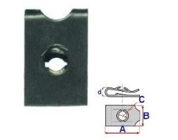Set 10 Bucati CLIPSURI FIXARE A = 25,9mm - B = 15mm - C = 6,2mm - d = 3,5mm