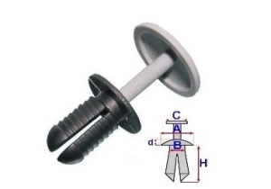 Set 10 Bucati CLIPSURI FIXARE FORD a - 17.4 b - 8 c - 21.7 d - 1.8 h - 19.1