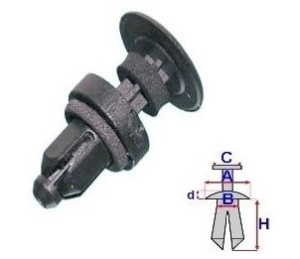 Set 10 Bucati CLIPSURI FIXARE TOYOTA / MAZDA / HYUNDAI a - 13.5 b - 7.7 c - 17.2 d - 4.1 h - 13.6