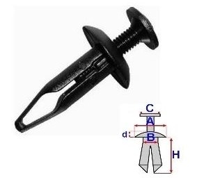 Set 10 Bucati CLIPSURI FIXARE TOYOTA / MAZDA / HYUNDAI a - 15.3 b - 6.3 c - 9.8 d - 2.8 h - 23