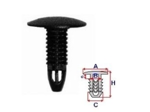 Set 10 Bucati CLIPSURI FIXARE TOYOTA / MAZDA / HYUNDAI a - 18 b- 6.5 c - 6.7 h - 22.7
