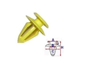 Set 10 Bucati CLIPSURI FIXARE VW / AUDI / SKODA / SEAT A 13,1 B 8,1 C 17,4 d 3 H 21