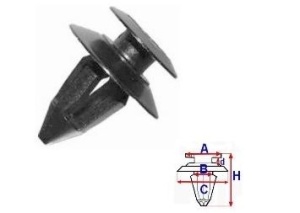 Set 10 Bucati CLIPSURI FIXARE VW / AUDI / SKODA / SEAT a - 13.5 b - 7.6 c - 17.9 d - 3.2 h - 20.8