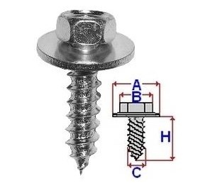 Set 10 Bucati Surub montare cu saiba Diametru gaura/surub 6.2 mm Diametru / Latime 18 mm Inaltime / Lungime 22 mm