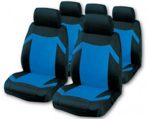 Set huse scaun negru-albastru