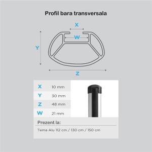 Bare transversale Menabo Tema Aluminiu pentru Citroen Berlingo II (B9), 5 usi, model 2008-2015 - Img 5