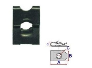 Set 10 Bucati Clema de montare cu surub Diametru gaura/surub 2 mm Latime 21,2 mm Lungime 25,2 mm