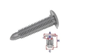 Set 10 Bucati Clema tapiserie Diametru deschidere 6 Raza 14.1 mm H / L 38.9 mm