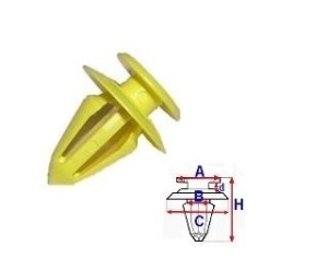 Set 10 Bucati CLIPSURI FIXARE FORD A 13,1 B 8,1 C 17,4 d 3 H 21