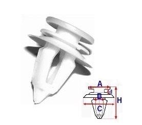 Set 10 Bucati CLIPSURI FIXARE MERCEDES A 13,6 B 8,2 C 18 d 1,9 H 20,2