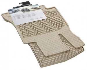Set 2 covorase fata cauciuc bej originale Mercedes C-class (W205) 2014-2018 - Img 3