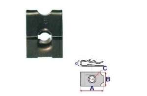 Set 25 Bucati Clema de montare cu surub Diametru gaura/surub 2,8 mm Latime 11,1 mm Lungime 16,1 mm
