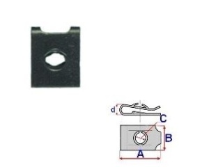 Set 25 Bucati Clema de montare cu surub Diametru gaura/surub 2 mm Latime 8,1 mm Lungime 10,7 mm
