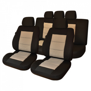 Set huse scaun Premium lux negru-bej UMB3