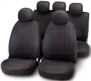 Set huse scaune rosu/negru