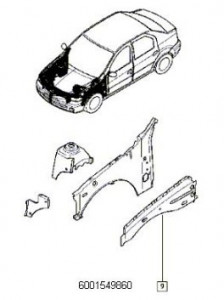 Intaitura stalp fata stanga Dacia Logan