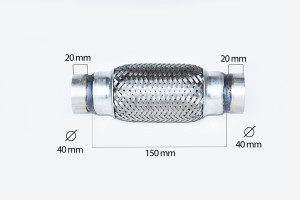 RACORD FLEXIBIL INNER & OUTER BRAID (B) 40X150 MM