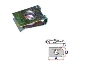 Set 10 Bucati Clema montare cu surub Diametru gaura/surub 4 mm Latime 11 mm Lungime mm 15.6 mm
