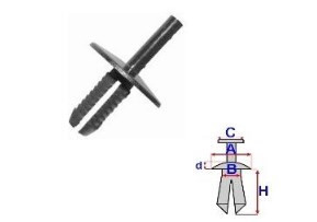 Set 10 Bucati CLIPSURI FIXARE BMW / VOLVO a - 20 b - 5.8 c - 3.4 d - 2.1 h - 15.2