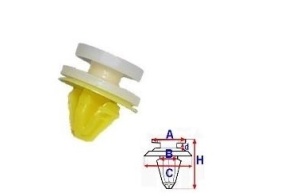 Set 10 Bucati CLIPSURI FIXARE CITROEN / PEUGEOT / RENAULT a - 12.4 b - 9.2 c - 14.9 d - 2.1 h [mm] 14.6