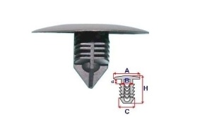 Set 10 Bucati CLIPSURI FIXARE CITROEN / PEUGEOT / RENAULT A 36 B 9,5 C 11,5 H 25, d 11