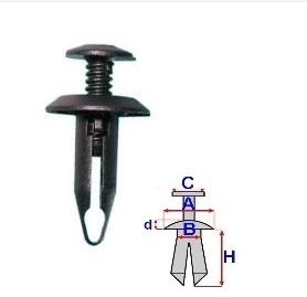 Set 10 Bucati CLIPSURI FIXARE FORD a - 15.8 b - 6.3 c - 10 d - 2.2 h - 18