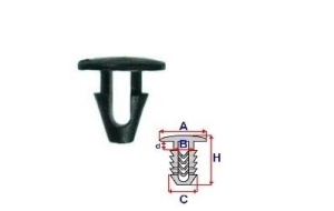 Set 10 Bucati CLIPSURI FIXARE MERCEDES a - 20 b - 7.3 c - 8.9 d - 4.4 h - 22.8