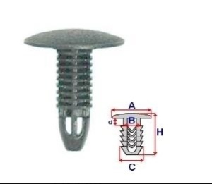 Set 10 Bucati CLIPSURI FIXARE TOYOTA / MAZDA / HYUNDAI a - 18 b - 4.7 c - 6.4 h - 21.8