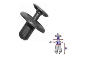 Set 10 Bucati CLIPSURI FIXARE TOYOTA / MAZDA / HYUNDAI a - 20 b - 7.1 c - 12.6 d - 2.9 h - 11.8