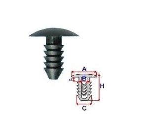 Set 10 Bucati CLIPSURI FIXARE VW / AUDI / SKODA / SEAT a - 17.3 b - 5.5 c - 7 d - 3.5 h - 17.9