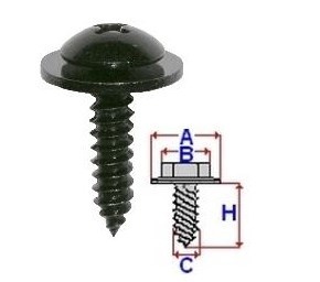 Set 10 Bucati Surub montare cu saiba Diametru gaura/surub 4.8 mm Diametru / Latime 16 mm Inaltime / Lungime 19 mm