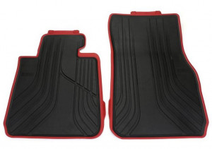 Set 2 covorase auto cauciuc fata all-wheather contur rosu originale BMW Seria 3 F30 F31 2011-2023