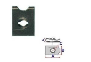 Set 25 Bucati Clema de montare cu surub Diametru gaura/surub 3 mm Latime 11 mm Lungime 16,5 mm