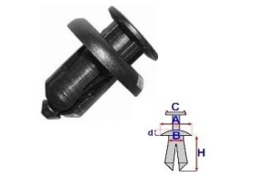 Set 5 Bucati CLIPSURI FIXARE TOYOTA / MAZDA / HYUNDAI a - 19.9 b - 9.8 c - 14.8 d - 3.2 h - 11.5