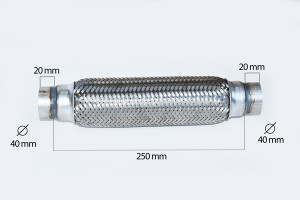 RACORD FLEXIBIL INNER & OUTER BRAID (B) 40X250 MM