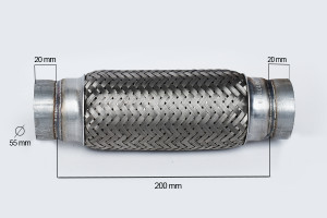 RACORD FLEXIBIL INNER & OUTER BRAID (B) 55X200 MM
