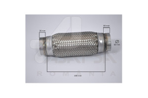 RACORD FLEXIBIL INNER & OUTER BRAID (B) 60X200 MM