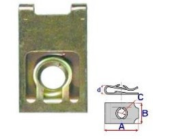 Set 10 Bucati CLIPSURI FIXARE AUDI A = 24,9mm - B = 14,6mm - C = 6,7mm - d = 2,9mm